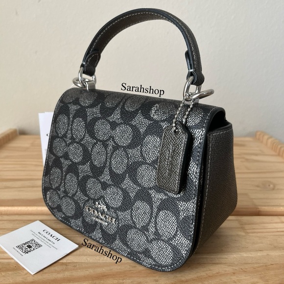 ✅Coach Lysa Top Handle Bag in Metallic Signature - Picture 2 of 15